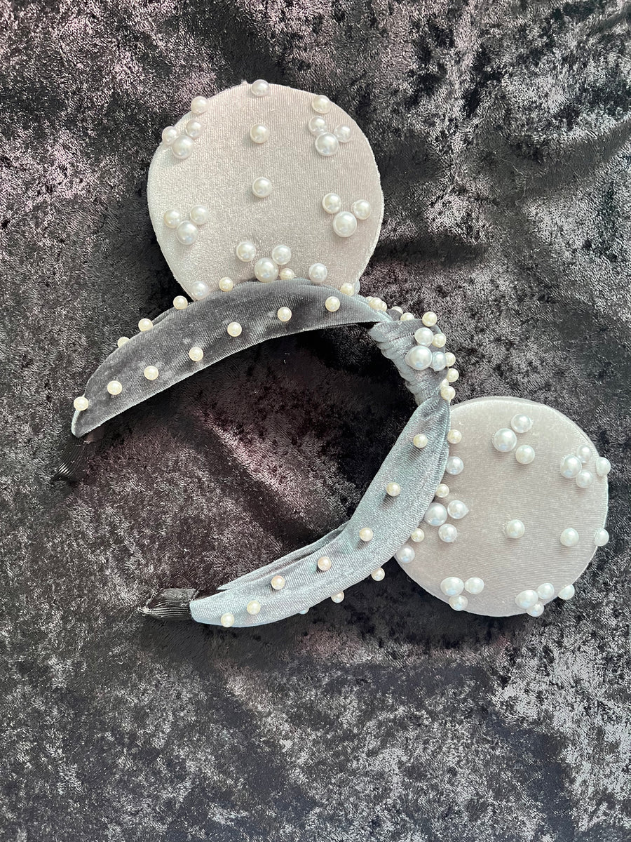 Pearl Mickey Ears, Knotted Headband Mickey Ears – mayrafabuleux