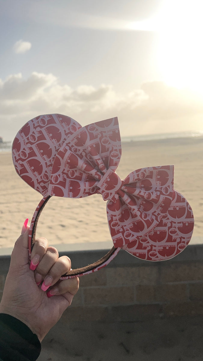 Pink Prada Minnie Ears, Mickey Ears, Designer Minnie Ears