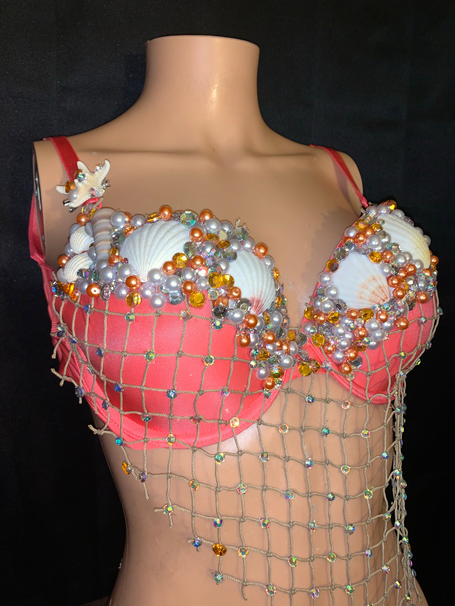 Pink Mermaid Rave Bra and High Waisted Bottoms - Complete Rave Outfit –  mayrafabuleux