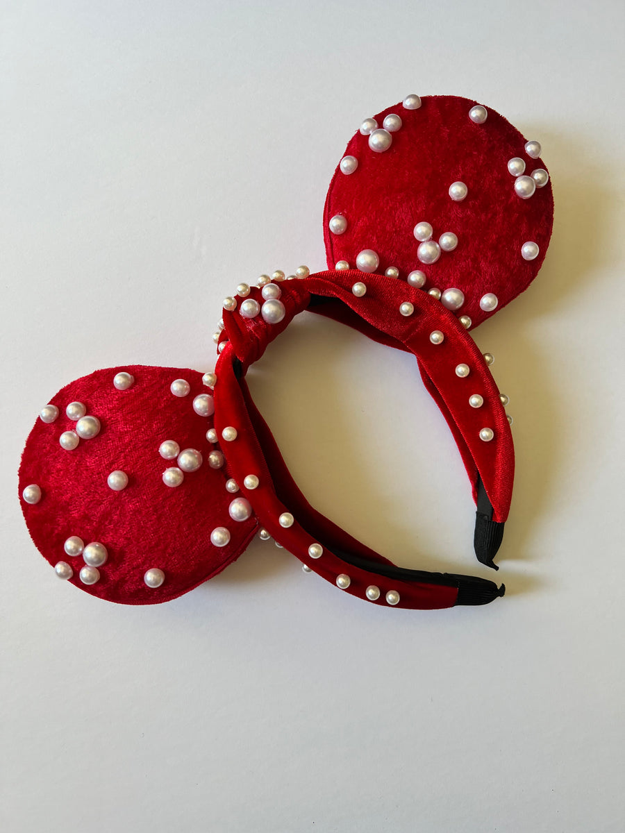 Pearl Mickey Ears, Knotted Headband Mickey Ears – mayrafabuleux