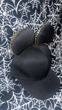 Black with Gold Studs Mickey Ears Adjustable Hat, Ears Hat