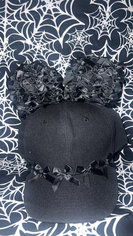 Black Bows Minnie Ears Hat, Coquette Minnie Ears Hat