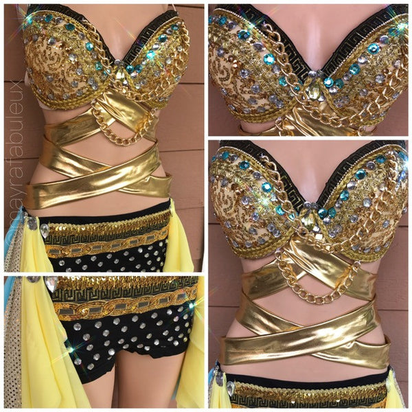 Egyptian Dream Rave Bra and Long Skirt Complete Outfit – mayrafabuleux