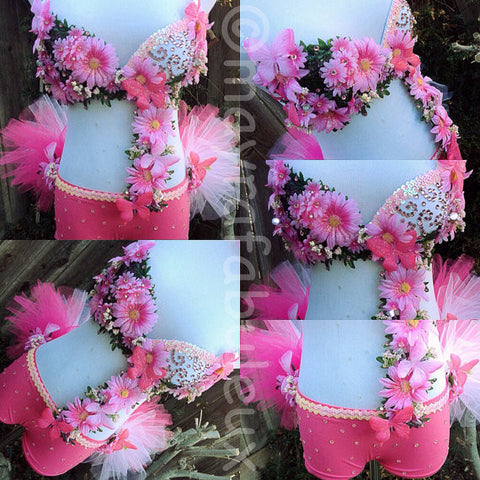 Fairy LED Pink Rave Bra, Costume, Rave Bras, Rave Outfit, Rave Clothes, EDC