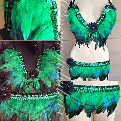 Angel Outfit: Bra and Feather Skirt