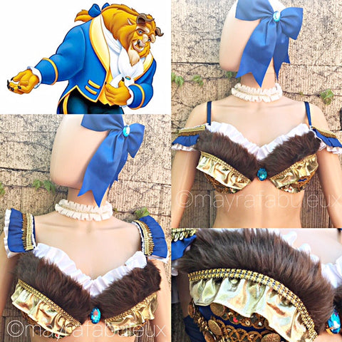 Belle Ornate Costume Rash Guard Sports Bra Leggings Disneybound