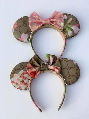Gucci, Accessories, Gucci Disney Minnie Mouse Ears Repurposed Designer  Headband
