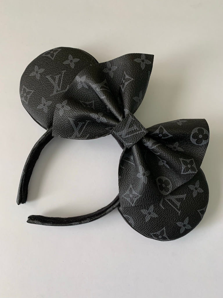 Silver and Black Mickey Louis V Minnie Ears, Designer Minnie Ears