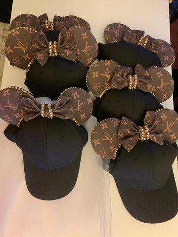 Two tone Louis V Leather Minnie Ears, Designer Minnie Ears – mayrafabuleux