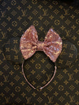 Pink Bow Leather Minnie Ears