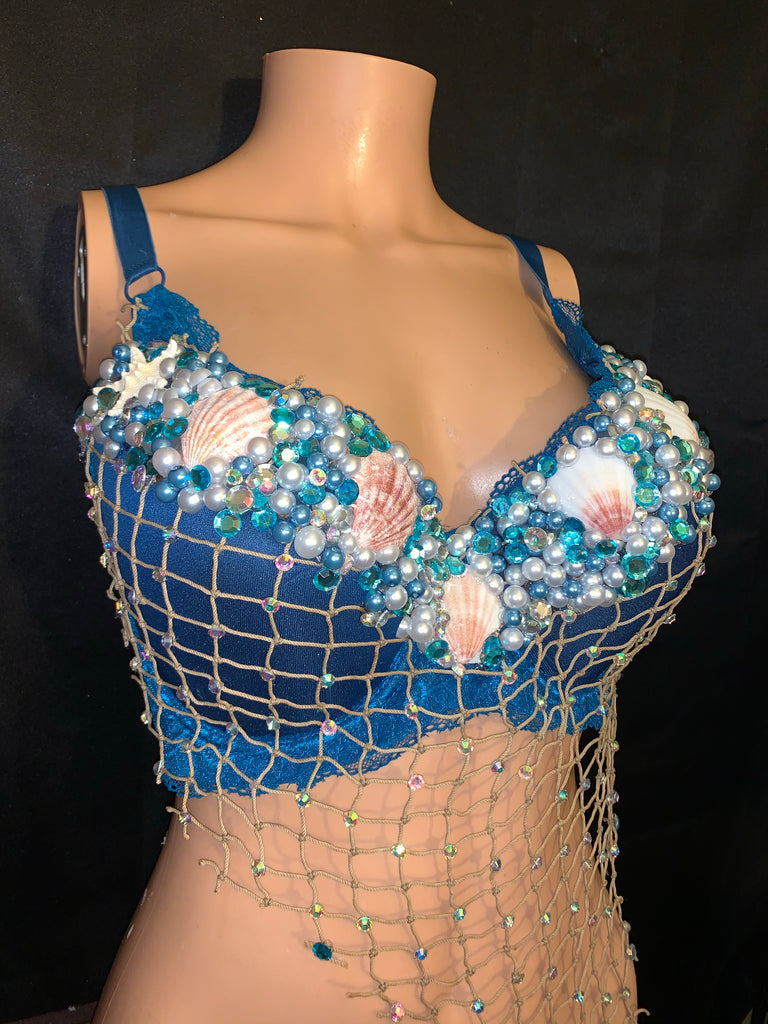 Mermaid SeaShell top Bra, Rave top,mermaid bra,mermaid costume top
